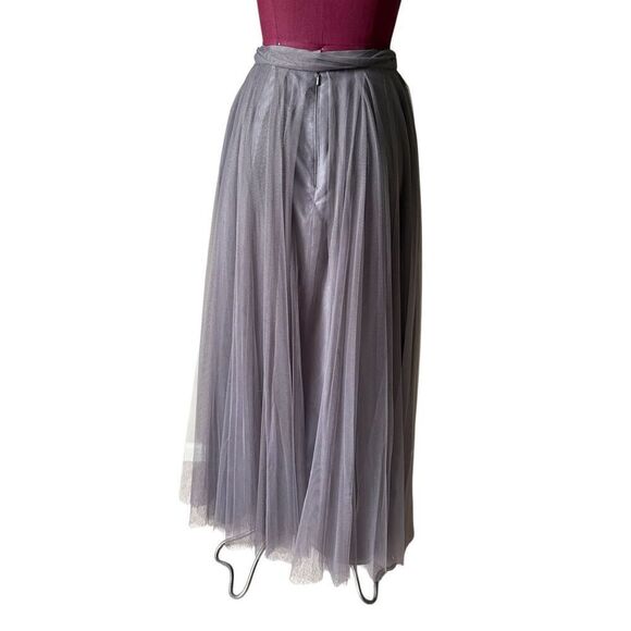 Watters & Watters Ballet Gray Pewter Tulle Long Maxi Skirt size 8 - Picture 2 of 9